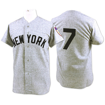 Authentic Mickey Mantle Men's New York Yankees Grey 1951 Throwback Jersey