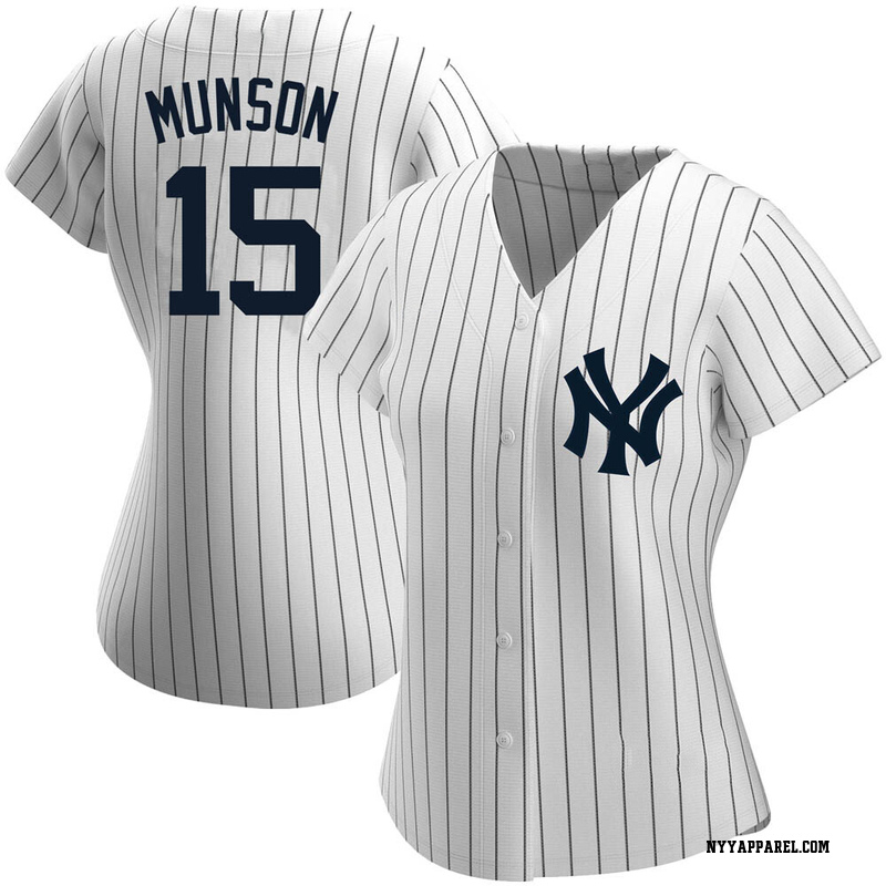 Authentic Thurman Munson Women's New York Yankees White Home Name Jersey