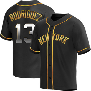 Replica Alex Rodriguez Youth New York Yankees Black Golden Alternate Jersey