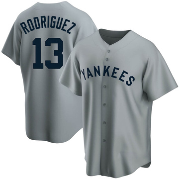 Replica Alex Rodriguez Youth New York Yankees Gray Road Cooperstown Collection Jersey