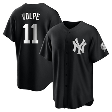 Replica Anthony Volpe Youth New York Yankees White Black/ Jersey