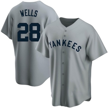 Replica Austin Wells Youth New York Yankees Gray Road Cooperstown Collection Jersey