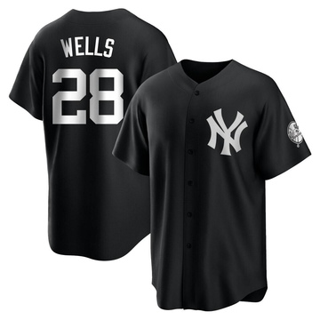 Replica Austin Wells Youth New York Yankees White Black/ Jersey