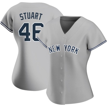 Replica Baron Stuart Women's New York Yankees Gray Road Name Jersey