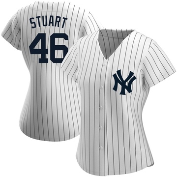 Replica Baron Stuart Women's New York Yankees White Home Name Jersey