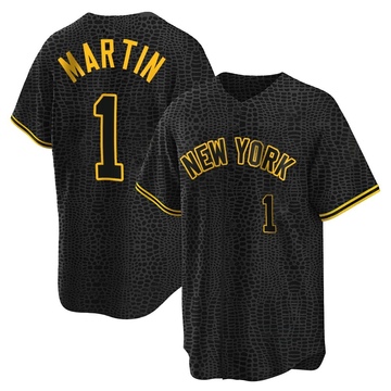 Replica Billy Martin Youth New York Yankees Black Snake Skin City Jersey