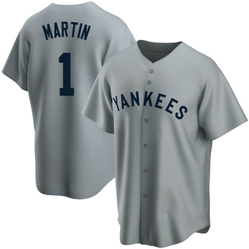 Replica Billy Martin Youth New York Yankees Gray Road Cooperstown Collection Jersey