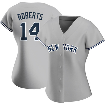 Replica Brian Roberts Women's New York Yankees Gray Road Name Jersey