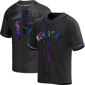 Replica Brian Roberts Youth New York Yankees Black Holographic Alternate Jersey