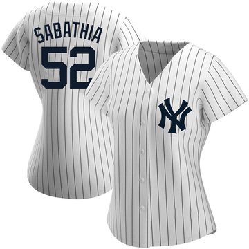 CC Sabathia No Name Ladies Home Jersey - Yankees Replica Home Number Only  Jersey