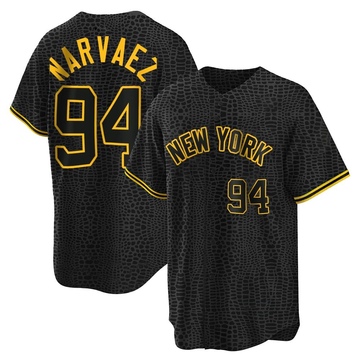 Replica Carlos Narvaez Youth New York Yankees Black Snake Skin City Jersey