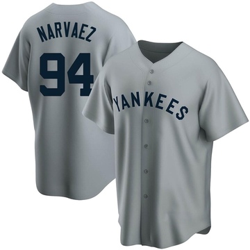 Replica Carlos Narvaez Youth New York Yankees Gray Road Cooperstown Collection Jersey