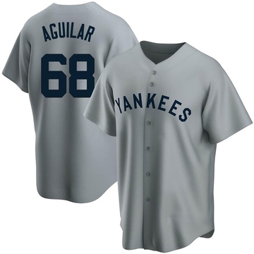 Replica Clay Aguilar Youth New York Yankees Gray Road Cooperstown Collection Jersey