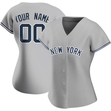 Replica Custom Women's New York Yankees Gray Road Name Jersey