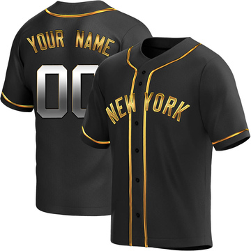 Replica Custom Youth New York Yankees Black Golden Alternate Jersey