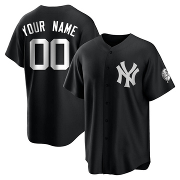 Replica Custom Youth New York Yankees White Black/ Jersey