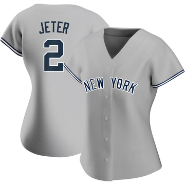 Buy MLB Women's New York Yankees Derek Jeter White/Navy Pinstrps Home Short  Sleeve 5 Button Synthetic Replica Baseball Jersey (White/Navy Pinstrps,  Small) Online at Low Prices in India 
