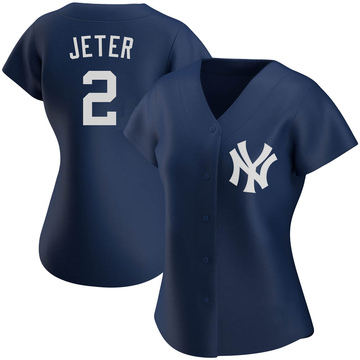 Replica Derek Jeter Women's New York Yankees Navy Alternate Team Jersey