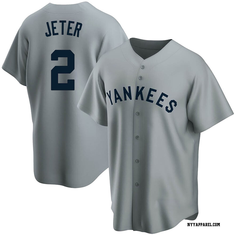 Replica Derek Jeter Youth New York Yankees Gray Road Cooperstown ...