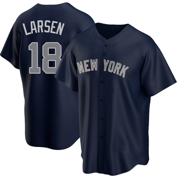 Replica Don Larsen Youth New York Yankees Navy Alternate Jersey