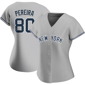 Replica Everson Pereira Women's New York Yankees Gray Road Name Jersey