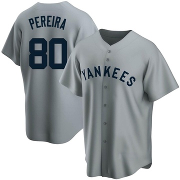 Replica Everson Pereira Youth New York Yankees Gray Road Cooperstown Collection Jersey