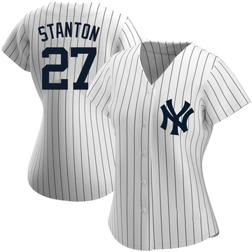 Fanatics Authentic Giancarlo Stanton New York Yankees Game-Used #27 White Pinstripe Jersey vs. Washington Nationals on August 24, 2023 - 4-5, HR, 2 RBI, R