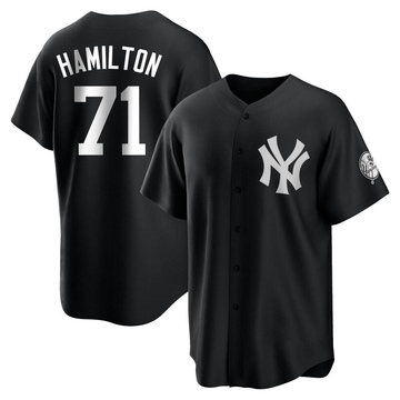 Replica Ian Hamilton Youth New York Yankees White Black/ Jersey