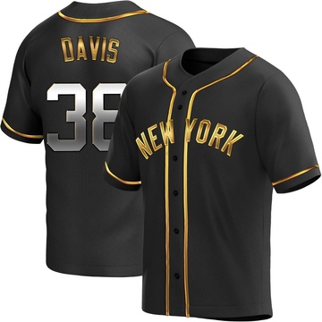 Replica J.D. Davis Youth New York Yankees Black Golden Alternate Jersey