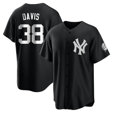 Replica J.D. Davis Youth New York Yankees White Black/ Jersey