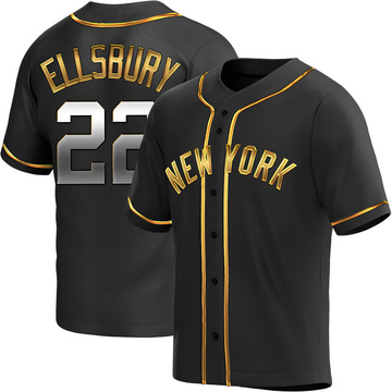 Replica Jacoby Ellsbury Youth New York Yankees Black Golden Alternate Jersey