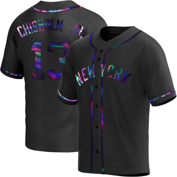 Replica Jazz Chisholm Jr. Youth New York Yankees Black Holographic Alternate Jersey