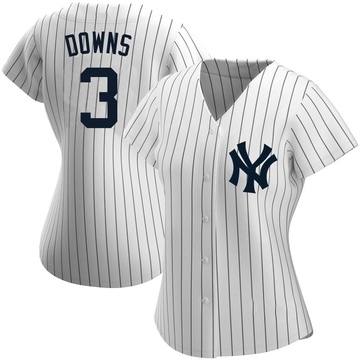 Replica Jeter Downs Women's New York Yankees White Home Name Jersey