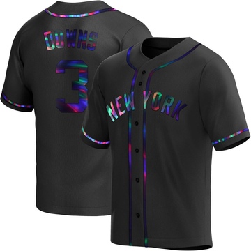 Replica Jeter Downs Youth New York Yankees Black Holographic Alternate Jersey