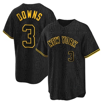 Replica Jeter Downs Youth New York Yankees Black Snake Skin City Jersey