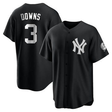 Replica Jeter Downs Youth New York Yankees White Black/ Jersey