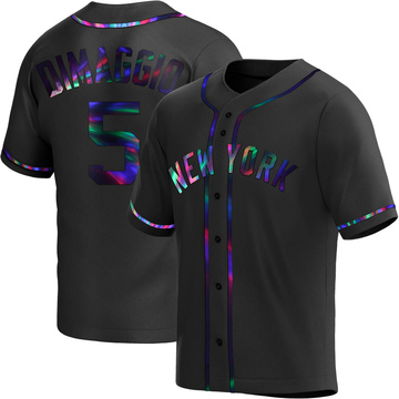 Replica Joe DiMaggio Youth New York Yankees Black Holographic Alternate Jersey