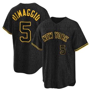 Replica Joe DiMaggio Youth New York Yankees Black Snake Skin City Jersey