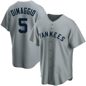 Replica Joe DiMaggio Youth New York Yankees Gray Road Cooperstown Collection Jersey