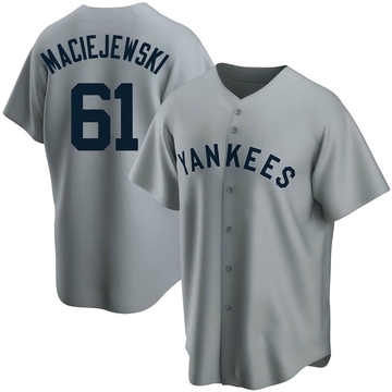 Replica Josh Maciejewski Youth New York Yankees Gray Road Cooperstown Collection Jersey