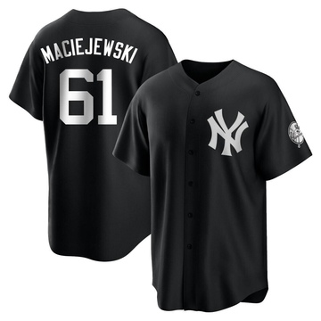 Replica Josh Maciejewski Youth New York Yankees White Black/ Jersey