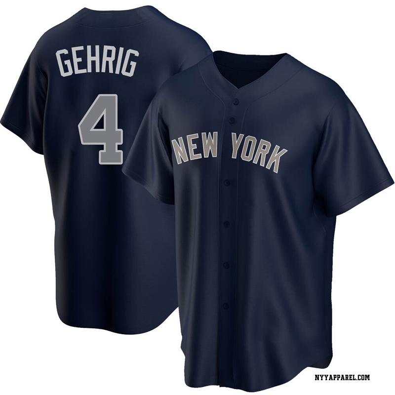 Replica Lou Gehrig Men's New York Yankees Navy Alternate Jersey