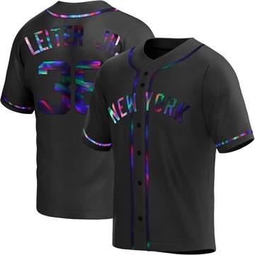 Replica Mark Leiter Jr. Youth New York Yankees Black Holographic Alternate Jersey