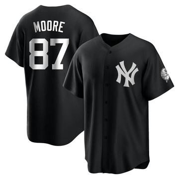 Replica McKinley Moore Youth New York Yankees White Black/ Jersey