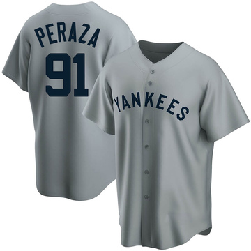 Replica Oswald Peraza Youth New York Yankees Gray Road Cooperstown Collection Jersey