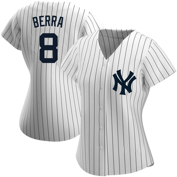 Replica Yogi Berra Women's New York Yankees White Home Name Jersey